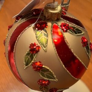 Bronner's Christmas Glass Ball 4" Ornament New In Box Hand Painted